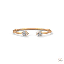 1.60 Ct. Open Bangle with Pear Lab Diamond Accents