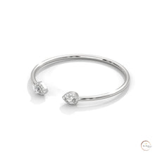 1.60 Ct. Open Bangle with Pear Lab Diamond Accents