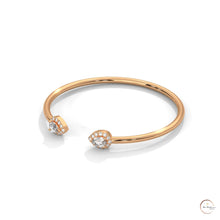 1.60 Ct. Open Bangle with Pear Lab Diamond Accents
