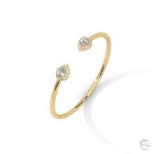 1.60 Ct. Open Bangle with Pear Lab Diamond Accents