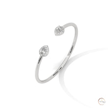1.60 Ct. Open Bangle with Pear Lab Diamond Accents