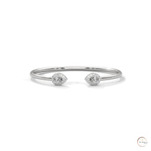1.60 Ct. Open Bangle with Pear Lab Diamond Accents