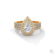 1.60 Ct. Pear Halo Lab Diamond Engagement Ring
