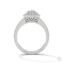1.60 Ct. Pear Halo Lab Diamond Engagement Ring