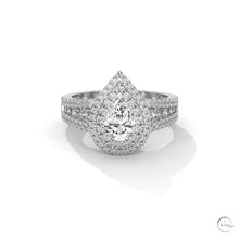 1.60 Ct. Pear Halo Lab Diamond Engagement Ring