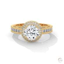 1.70 Ct. Round Halo Lab Diamond Engagement Ring