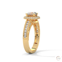 1.70 Ct. Round Halo Lab Diamond Engagement Ring