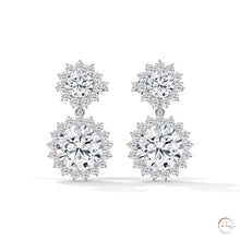 1.75 CT. Double Halo Diamond Drop Earrings