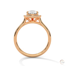 1.85 Ct. Pear Halo Diamond Engagement Ring