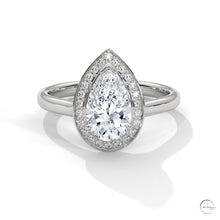 1.85 Ct. Pear Halo Diamond Engagement Ring