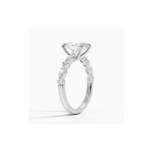 Elegant 14K gold oval-cut diamond engagement ring with lab-grown diamonds, available in yellow gold, white gold, rose gold, and platinum. Timeless bridal jewelry.