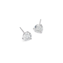 Elegant 14K gold diamond stud earrings with a three-prong setting, available in Yellow Gold, White Gold, and Rose Gold. Ethically sourced, timeless design.