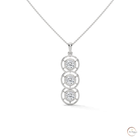 2.0 CT. Triple Diamond Drop Pendant