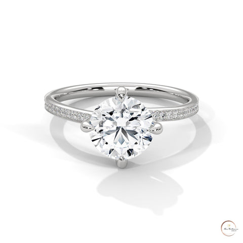 2.15 Ct. Petite Pavé Solitaire Ring