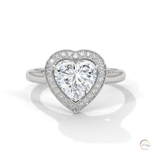 2.20 Ct. Bezel Heart Lab Diamond Engagement Ring