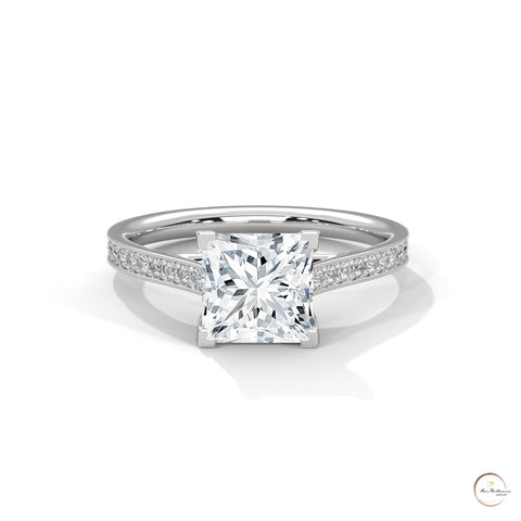 2.25 Ct. Princess Cut Pavé Ring