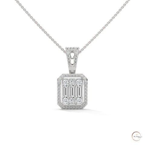 2.3 CT. Baguette & Round Diamond Pendant