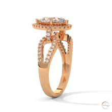2.35 Ct. Pear Halo Lab Diamond Engagement Ring