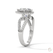 2.35 Ct. Pear Halo Lab Diamond Engagement Ring