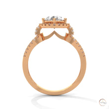 2.35 Ct. Pear Halo Lab Diamond Engagement Ring