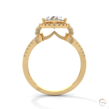 2.35 Ct. Pear Halo Lab Diamond Engagement Ring