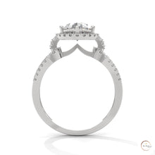 2.35 Ct. Pear Halo Lab Diamond Engagement Ring