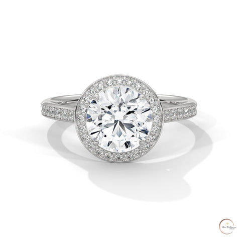 2.35 Ct. Round Halo Lab Diamond Engagement Ring