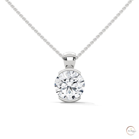 2.45 CT. Lab Diamond Bezel Solitaire Pendant