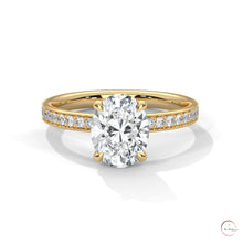 2.45 Ct. Oval Lab Diamond Pavé Engagement Ring