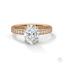 2.45 Ct. Oval Lab Diamond Pavé Engagement Ring