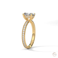 2.45 Ct. Oval Lab Diamond Pavé Engagement Ring