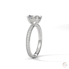 2.45 Ct. Oval Lab Diamond Pavé Engagement Ring