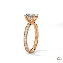 2.45 Ct. Oval Lab Diamond Pavé Engagement Ring