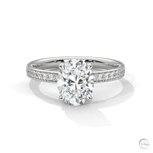 2.45 Ct. Oval Lab Diamond Pavé Engagement Ring