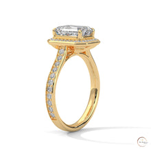 2.50 Ct. Emerald Cut Halo Engagement Ring