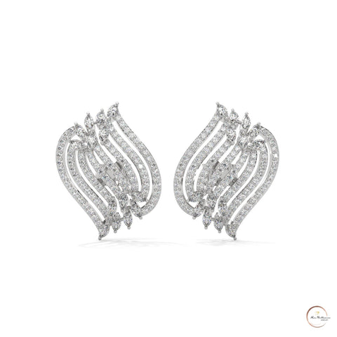 2.70 CT. Diamond Wave Statement Earrings