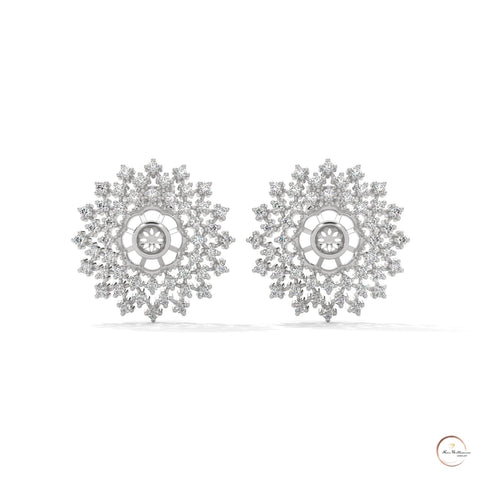 2.70 CT. Snowflake Diamond Cluster Earrings