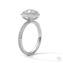 2.70 Ct. Lab Diamond Halo Ring – Round with Pavé Band