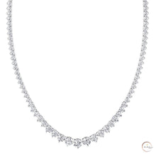 3-Prong graduated tennis necklace in 18 Inch