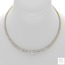 3-Prong graduated tennis necklace in 18 Inch
