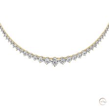 3-Prong graduated tennis necklace in 18 Inch