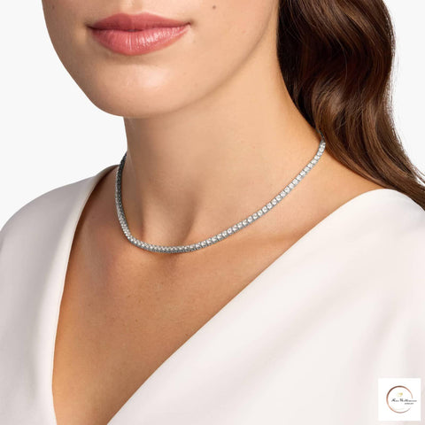 4-Prong tennis necklace in 18 Inch