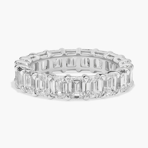 14K gold emerald-cut diamond eternity ring for women’s fine jewelry