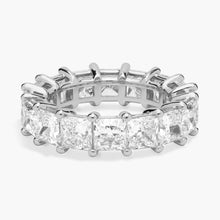 14K white gold eternity ring with radiant-cut lab-grown diamonds