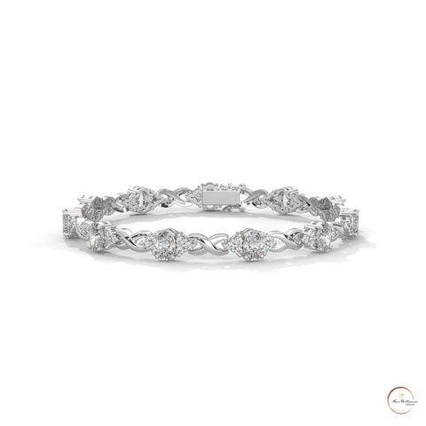 6.70 Ct. Lab Diamond Bracelet Twisted Link