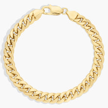Men’s 14K Yellow Gold Cuban Link Bracelet with Polished Finish

