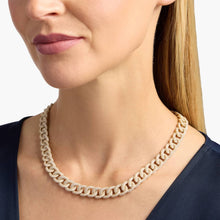 14K Gold Lab Diamond Cuban Link Necklace 4mm and 16 inch for Women