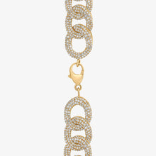 14K Gold Lab Diamond Cuban Link Necklace 4mm and 16 inch for Women