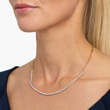 14K Gold Paperclip Lab Diamond Tennis Necklace