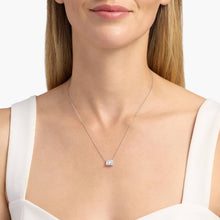 14K Gold Emerald & Pear Lab Diamond Pendant Necklace
